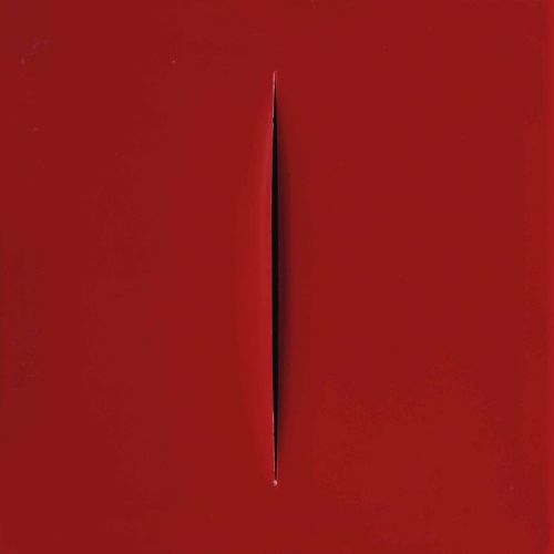 Lucio Fontana, Concetton Spaziale, Attesa Red 32 Lucio Fontana, Concetton Spaziale, Attesa Red 32