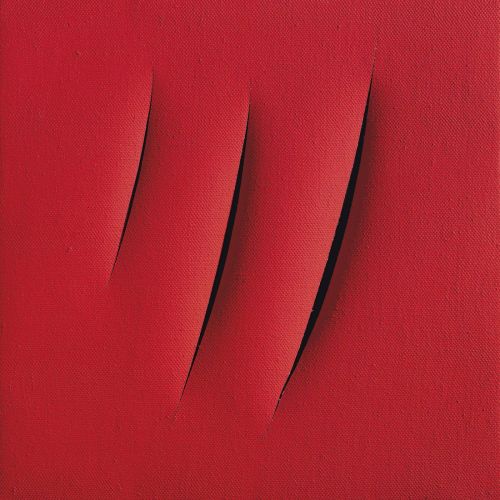 Lucio Fontana, Concetto Spaziale Attese, Red 16 Lucio Fontana, Concetto Spaziale Attese, Red 16