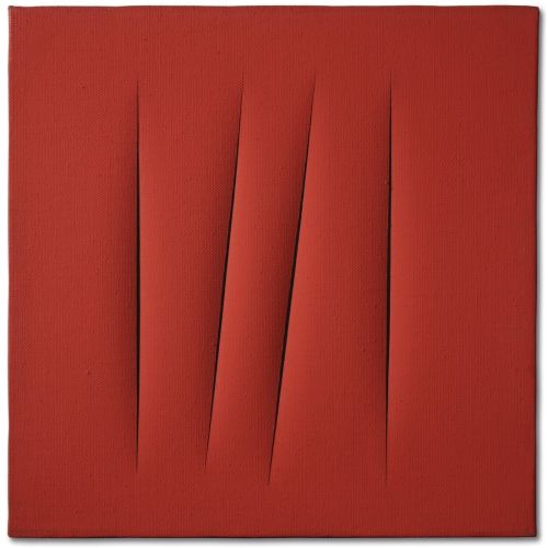 Lucio Fontana, Concetto Spaziale, Attese, Red 6 Lucio Fontana, Concetto Spaziale, Attese, Red 6