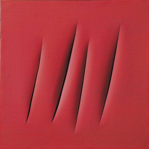 Lucio Fontana, Concetto Spaziale Attese, Red 31 Lucio Fontana, Concetto Spaziale Attese, Red 31