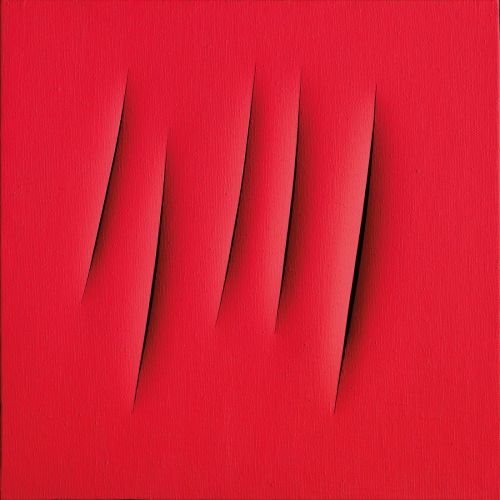 Lucio Fontana, Concetto Spaziale Attese, Red 17 Lucio Fontana, Concetto Spaziale Attese, Red 17