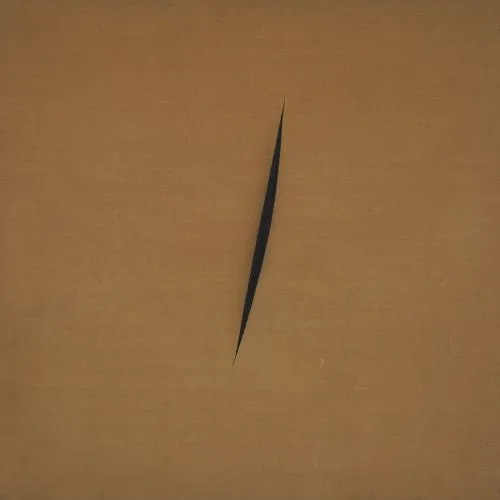 Lucio Fontana, Spatial Concept: Expectation Soyut Lucio Fontana, Spatial Concept: Expectation Soyut Sanat Akımları Kanvas Efektli Tablo, Resim Kağıdı Baskısı