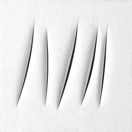Lucio Fontana, Concetto Spaziale, Attese Beyaz 4 Soyut Lucio Fontana, Concetto Spaziale, Attese Beyaz 4 Soyut Sanat Akımları Kanvas Efektli Tablo, Resim Kağıdı Baskısı