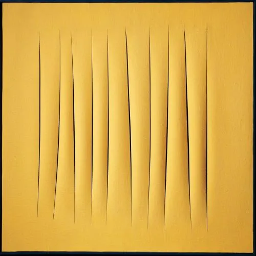 Lucio Fontana, Concetto Spaziale, Attese Yellow 1 Abstract Art Movements Canvas, Drawing Paper Prints, Reproduction Oil Painting