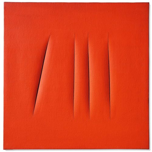 Lucio Fontana, Concetto Spaziale, Attese, Red 8 Lucio Fontana, Concetto Spaziale, Attese, Red 8