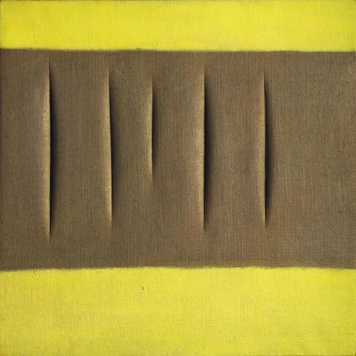 Lucio Fontana, Concetto Spaziale Attese Soyut Lucio Fontana, Concetto Spaziale Attese Soyut Sanat Akımları Kanvas Efektli Tablo, Resim Kağıdı Baskısı, Reprodüksiyon ve