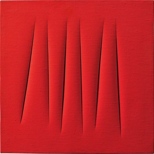 Lucio Fontana, Concetto Spaziale, Attese, Red 25 Lucio Fontana, Concetto Spaziale, Attese, Red 25