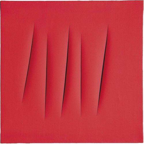Lucio Fontana, Concetto Spaziale Attese, Red 18 Lucio Fontana, Concetto Spaziale Attese, Red 18