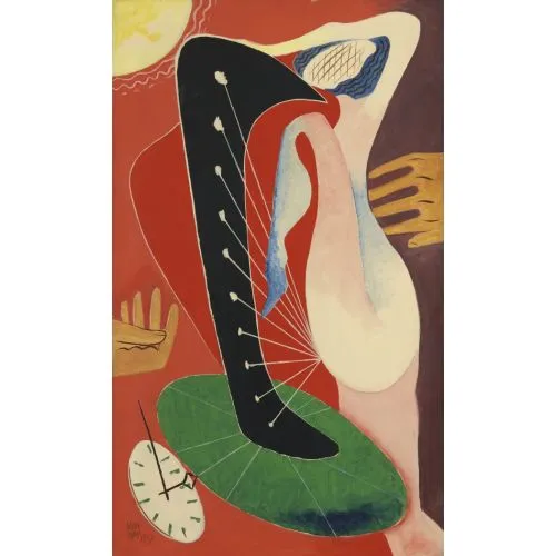 Man Ray, Femmelaharpe Sürrealizm Man Ray, Femmelaharpe Sürrealizm Sanat Akımları Kanvas Efektli Tablo, Resim Kağıdı Baskısı, Reprodüksiyon ve Yüksek