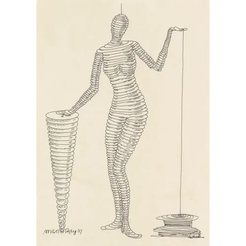 Man Ray, Portatif Kadın Sürrealizm Sanat Akımları Kanvas Efektli Tablo, Resim Kağıdı Baskısı, Reprodüksiyon ve Yüksek