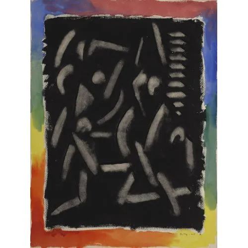 Man Ray, Siyah Arka Plan Üzerindeki Figürler Sürrealizm Man Ray, Siyah Arka Plan Üzerindeki Figürler Sürrealizm Sanat Akımları Kanvas Efektli Tablo, Resim Kağıdı Baskısı