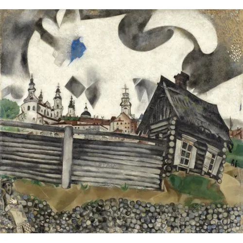 Marc Chagall, Grey House Surrealism Marc Chagall Grey House Surrealism Art Movements Canvas, Drawing Paper Prints, Reproduction Oil Painting and High Resolution