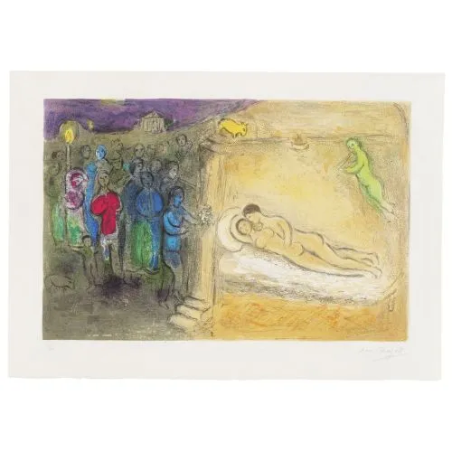 Marc Chagall, Hymenee From Daphnis Et Chloe Surrealism Marc Chagall Hymenee From Daphnis Et Chloe Surrealism Art Movements Canvas, Drawing Paper Prints, Reproduction Oil Painting and