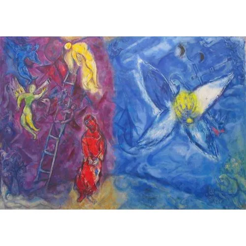 Marc Chagall Jacobs Rüyası Sürrealizm Marc Chagall Jacobs Rüyası Figür Sanat Akımları Kanvas Efektli Tablo, Resim Kağıdı Baskısı, Reprodüksiyon ve Yüksek