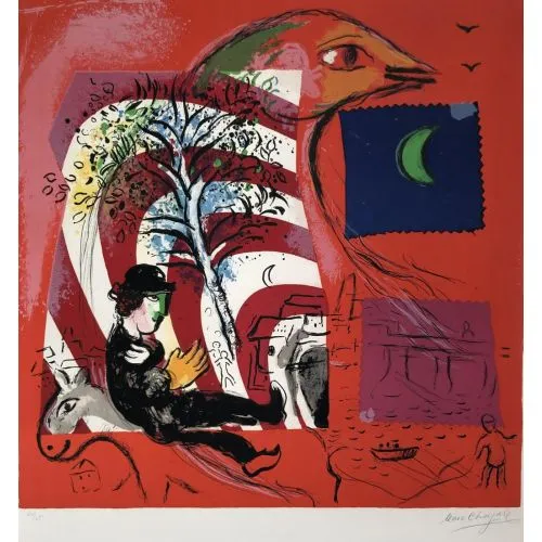 Marc Chagall L Arc En Ciel Surrealism Art Movements Canvas, Drawing Paper Prints, Reproduction Oil Painting and High Resolution