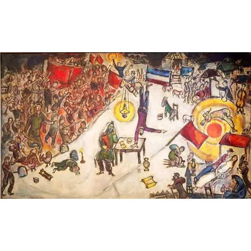 Marc Chagall, La Revolution Surrealism Marc Chagall La Revolution Surrealism Art Movements Canvas, Drawing Paper Prints, Reproduction Oil Painting and High Resolution