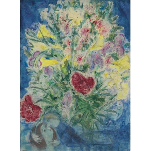 Marc Chagal Amoureux Sous Un Bouquet