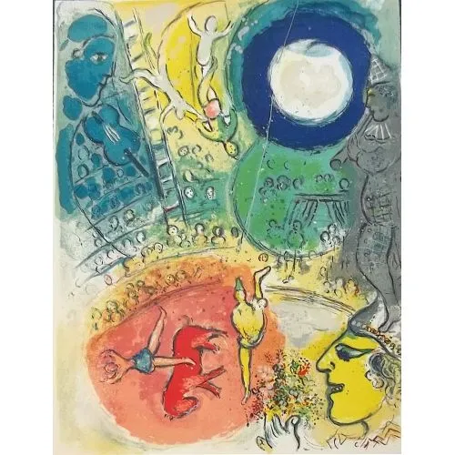 Marc Chagall, Le Cirque III Surrealism Marc Chagall Le CirqueIII Surrealism Art Movements Canvas, Drawing Paper Prints, Reproduction Oil Painting and High Resolution
