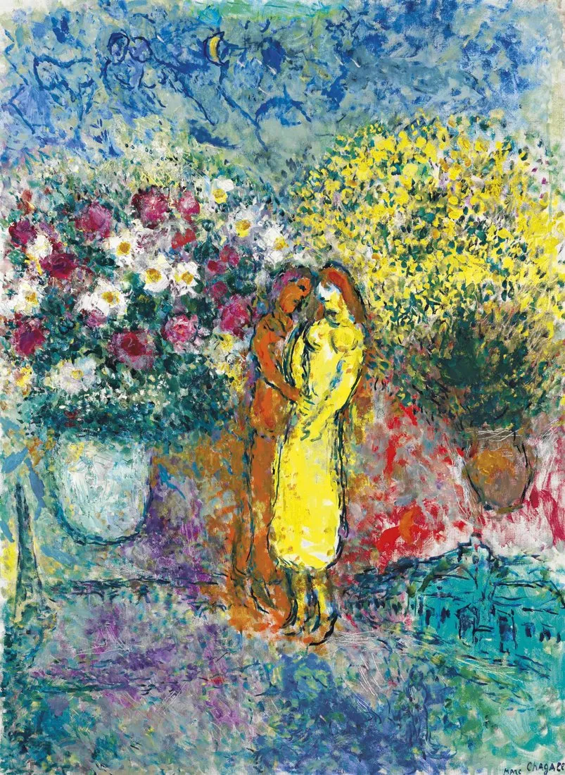 Marc Chagall Le Couple Aux Deux Bouquets | Arthipo