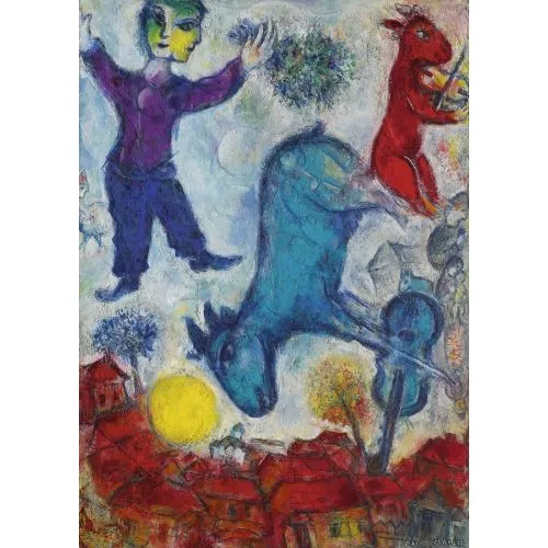 Marc Chagall Çiftçi Sürrealizm Marc Chagall Çiftçi Sürrealizm Sanat Akımları Kanvas Efektli Tablo, Resim Kağıdı Baskısı, Reprodüksiyon ve Yüksek