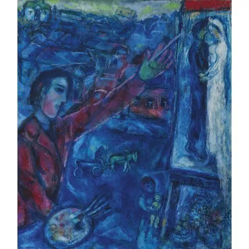 Marc Chagall, Le Peintre Devant Le Chevalet Surrealism Marc Chagall Le Peintre Devant Le Chevalet Surrealism Art Movements Canvas, Drawing Paper Prints, Reproduction Oil Painting and