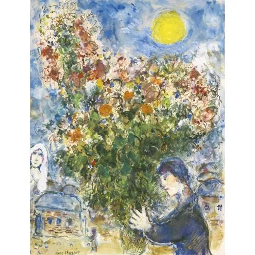 Marc Chagall Pretender Sürrealizm Sanat Akımları Kanvas Efektli Tablo, Resim Kağıdı Baskısı, Reprodüksiyon ve Yüksek