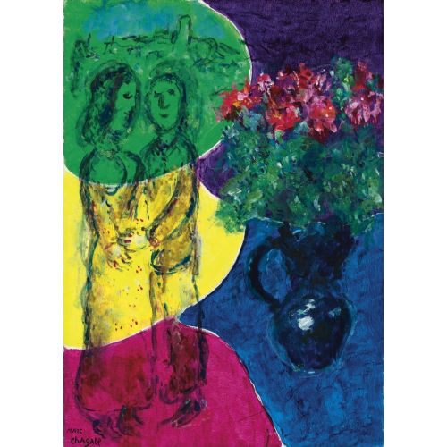 Marc Chagall, Les Amoureux Aux Cinq Couleurs Fleuris Marc Chagall, Les Amoureux Aux Cinq Couleurs Fleuris