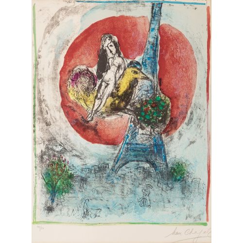 Marc Chagall, Les Amoureux De La Tour Eiffel Marc Chagall, Les Amoureux De La Tour Eiffel