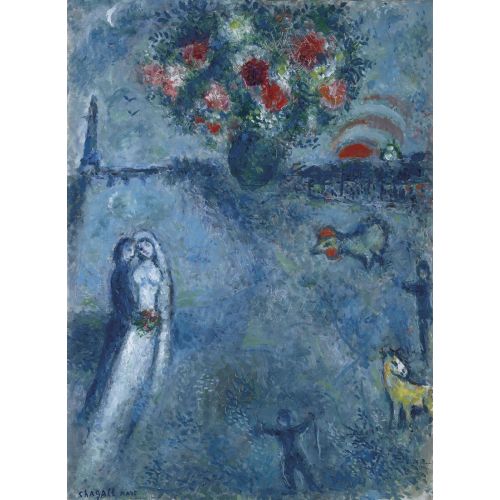 Marc Chagall, Les Maries Au Bord De La Seine Marc Chagall, Les Maries Au Bord De La Seine