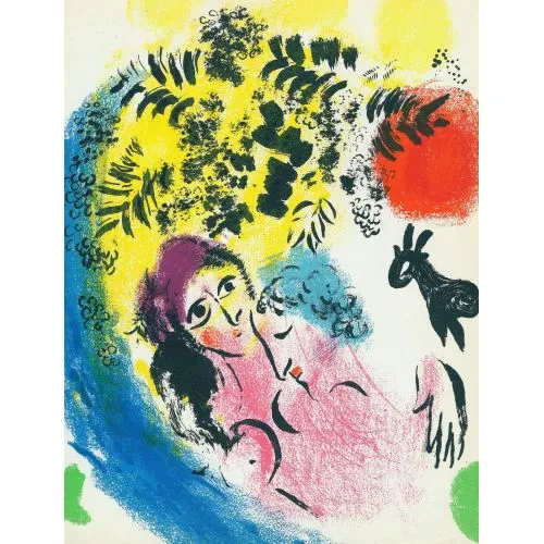 Marc Chagall Kırmızı Güneş İle Aşıklar Sürrealizm Marc Chagall Kırmızı Güneş İle Aşıklar Sürrealizm Sanat Akımları Kanvas Efektli Tablo, Resim Kağıdı Baskısı