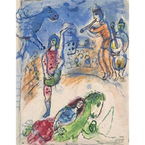 Marc Chagall Sirkte Iv Sürrealizm Marc Chagall Sirkte Iv Sürrealizm Sanat Akımları Kanvas Efektli Tablo, Resim Kağıdı Baskısı, Reprodüksiyon ve Yüksek