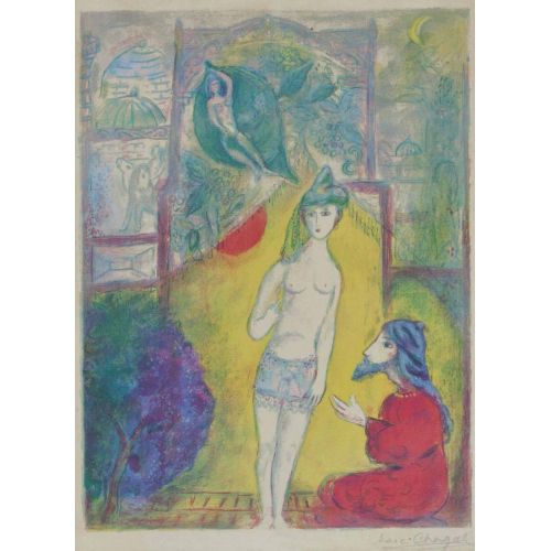 Marc Chagall, Arap Gecelerinden Dört Masaldan Tabak Marc Chagall, Arap Gecelerinden Dört Masaldan Tabak
