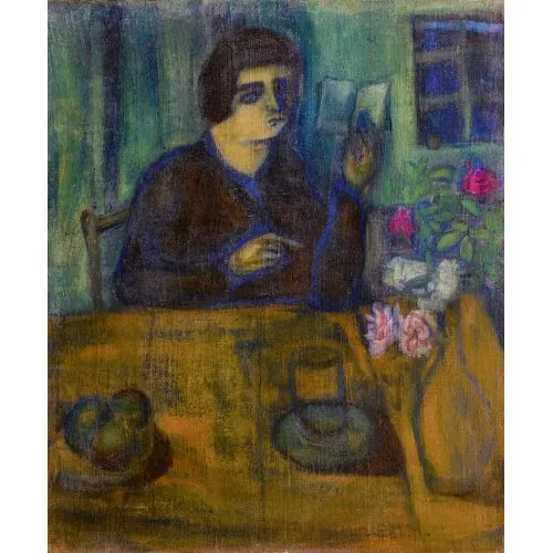 Marc Chagall Sanatçının Kız Kardeşi Portresi Sürrealizm Marc Chagall Sanatçının Kız Kardeşi Portresi Sürrealizm Sanat Akımları Kanvas Efektli Tablo, Resim Kağıdı Baskısı