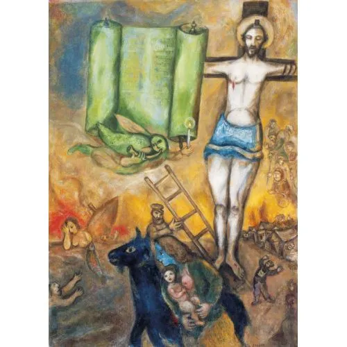 Marc Chagall İsanın Cambridge Yoldaşı Sürrealizm Marc Chagall İsanın Cambridge Yoldaşı Figür Sanat Akımları Kanvas Efektli Tablo, Resim Kağıdı Baskısı