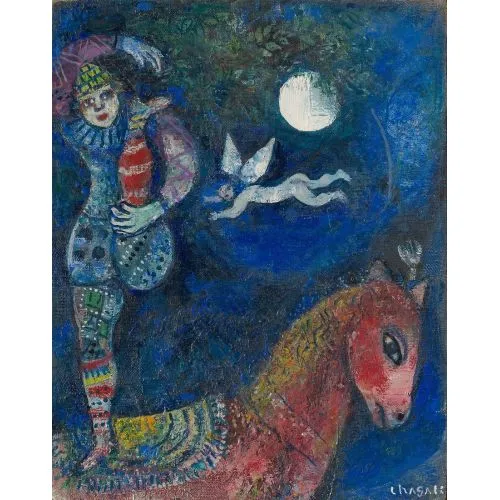 Marc Chagall Sirk Binici Sürrealizm Sanat Akımları Kanvas Efektli Tablo, Resim Kağıdı Baskısı, Reprodüksiyon ve Yüksek