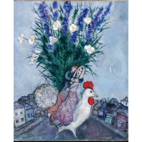 Marc Chagall, Wedding On A Village Street Surrealism Marc Chagall Wedding On A Village Street Surrealism Art Movements Canvas, Drawing Paper Prints, Reproduction Oil Painting and
