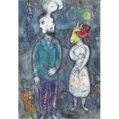 Marc Chagall, A Couple Au Double Profil
