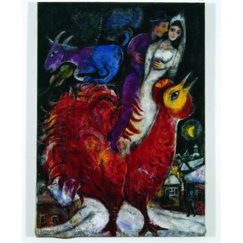 Marc Chagall, Bride And Groomon Cock Marc Chagall, Bride And Groomon Cock