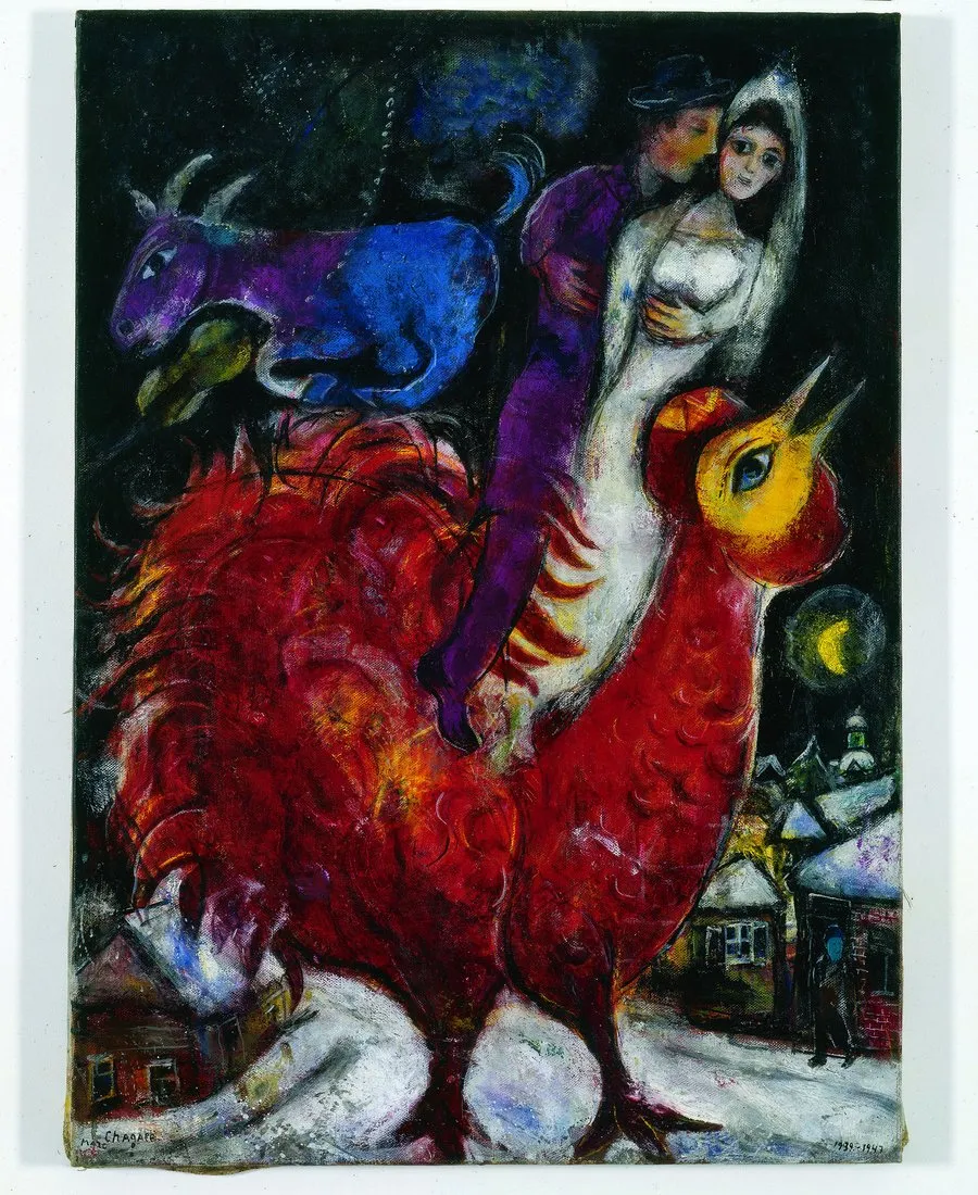 Marc Chagall Bride And Groomon Cock | Arthipo