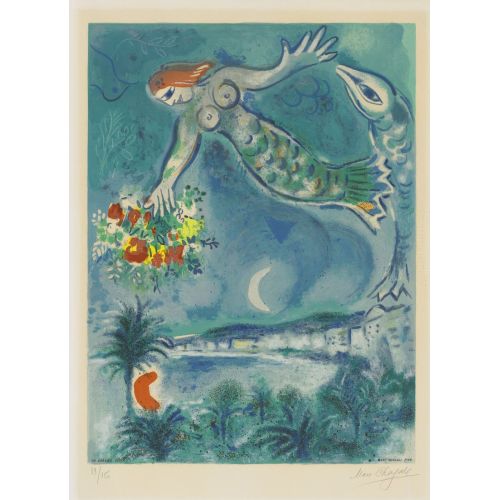 Marc Chagall, Sirene Et Poisson Marc Chagall, Sirene Et Poisson