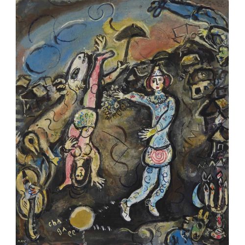 Marc Chagall, Siyah Bir Zemin Üzerine Sirk Marc Chagall, Siyah Bir Zemin Üzerine Sirk