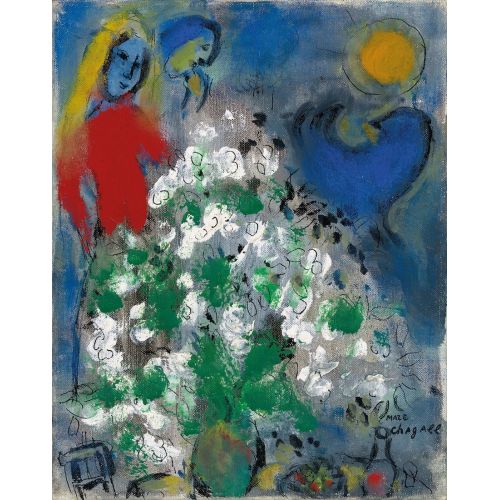Marc Chagall, Coq Bleu Et Bouquet Blanc Marc Chagall, Coq Bleu Et Bouquet Blanc
