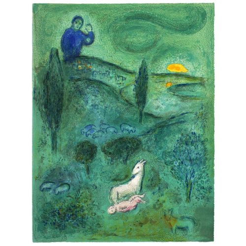 Marc Chagall Daphnis Et Chloe V Surrealism Art Movements Canvas, Drawing Paper Prints, Reproduction Oil Painting and High