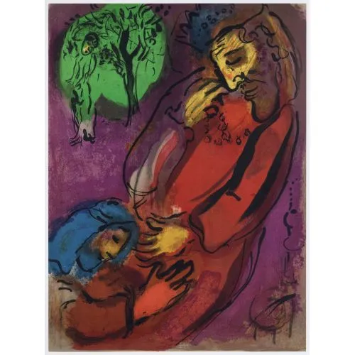 Marc Chagall David Absalom Sürrealizm Marc Chagall David Absalom Sürrealizm Sanat Akımları Kanvas Efektli Tablo, Resim Kağıdı Baskısı, Reprodüksiyon ve