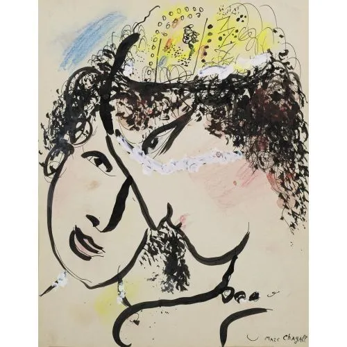 Marc Chagall İki Genç Kadın Başı Sürrealizm Marc Chagall İki Genç Kadın Başı Sürrealizm Sanat Akımları Kanvas Efektli Tablo, Resim Kağıdı Baskısı