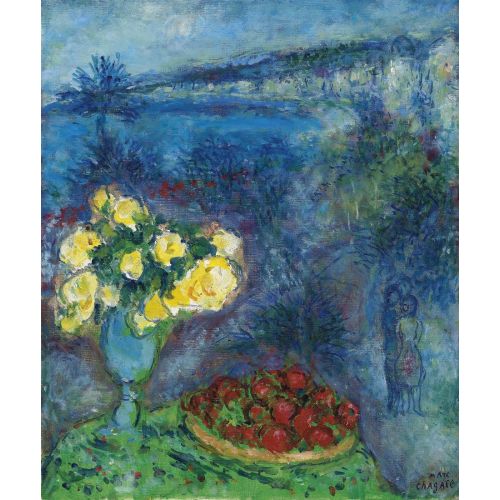 Marc Chagall, Denizin Önünde Çiçek Ve Meyveler