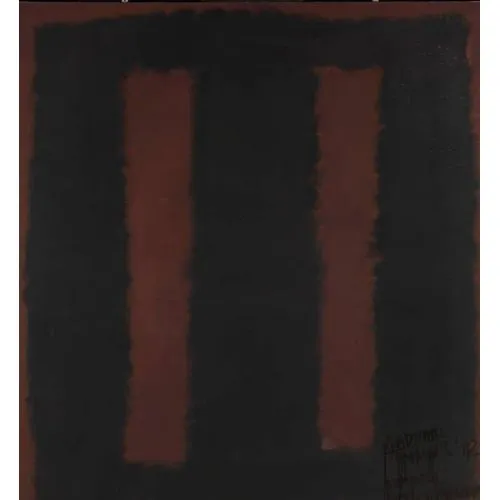 Mark Rothko Maroon Üzerinde İsimsiz Siyah Soyut Sanat Akımları Kanvas Efektli Tablo, Resim Kağıdı Baskısı