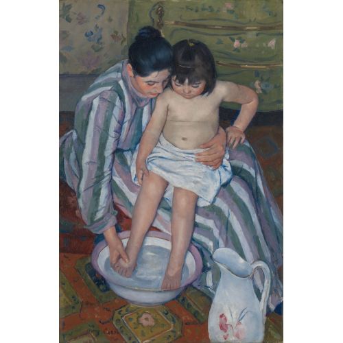 Mary Cassatt, The Childs Bath Impressionism Art Movements Canvas, Drawing Paper Prints, Reproduction Oil Painting and High