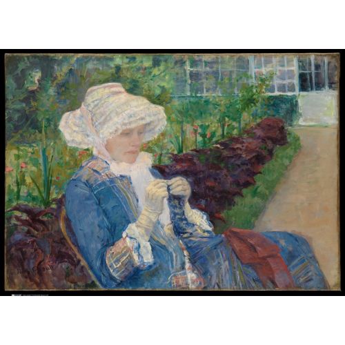 Mary Cassatt, Lydia Crocheting In The Garden At Marly Impressionism Art Movements Canvas, Drawing Paper Prints, Reproduction Oil