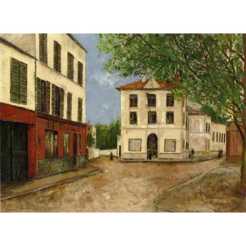 Maurice Utrillo Nanterre Sokağı Post Empresyonizm Sanat Akımları Kanvas Efektli Tablo, Resim Kağıdı Baskısı